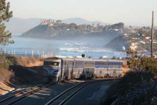Solana Beach train from cliff