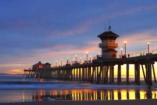 Huntington Beach Pier at sunset